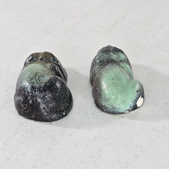 Chalkware Sleeping Hound Dog With Puppies Green Black - Picture 13 of 15